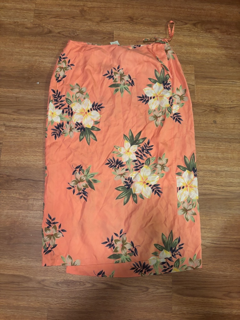Lani Coral Floral Silk Wrap Skirt